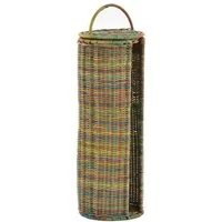 Krines Home Toiletten-Ersatzrollenhalter WC Rollenhalter Ersatzrollenhalter Rattan Toilettenpapierhalter, mit Deckel
