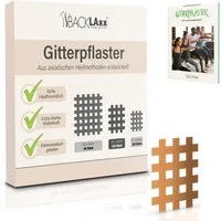 BACKLAxx® Kinesiologie-Tape Gitterpflaster Cross Tape Gittertape Kinesiotape (Typ a, b, c, 120-St) hautfreundlich, starke Haftung - für Alltag & Sport
