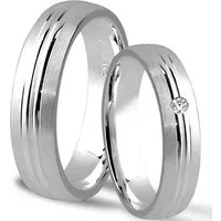 Trauringe123 Trauring Hochzeitsringe Verlobungsringe Trauringe Eheringe Partnerringe aus 925er Silber mit Stein, J42