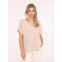 Zwillingsherz T-Shirt "Maritime Streifen" One Size, Kurzarm, V-Ausschnitt, gestreift, Loose Fit