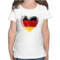 Shirtracer T-Shirt Deutschland Herz Motiv, Schwarz Rot Gold, Germany 2026 Fussball WM Fanartikel