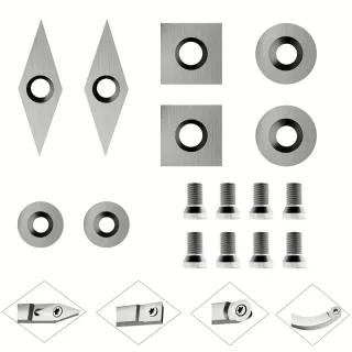 8Pcs Tungsten Carbide Cutters Inserts Set for Wood Lathe Turning Tools WenCrew Universal Carbide Tip Tipped Cutter Tool