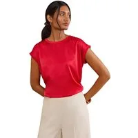 Love & Roses T-Shirt Love & Roses T-Shirt mit Satin-Front und Geo-Print (1-tlg)