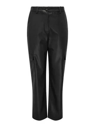 ONLY - ONLKIM FAUX LEATHER CARGO PANT CC OTW black - Gr. - S