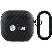 BMW Kopfhörer-Schutzhülle Hülle Case AirPods 4 Tricolor Carbon-Look schwarz Logo Metal, Kantenschutz