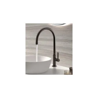 Tres Project-tres Waschtischarmatur 21190401NM seitlicher Hebel, runder Auslauf, ohne Ablaufgarnitur, schwarz matt