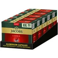 JACOBS Kaffee Kapseln Lungo 6 Classico 200 Stück XXL-Pack Nespresso®* kompatibel, (Packung, 5er Pack)