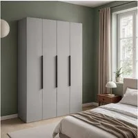 MOEBLO Drehtürenschrank Serena (Modernes, minimalistisches Design mit Vierflügeligen Türen, geräumiger Kleiderstange, mehreren Einlegeböden und robusten Materialien – Perfekt für Schlafzimmer, Garderobe oder Flur Kleiderschrank Schrank Garderobe Schl