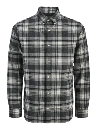 JACK&JONES - JPRBLUBARKLEY FLANNEL X-MAS L/S SHIRT CH Grau - Gr. - L