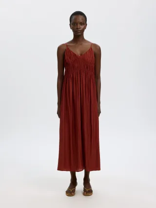 selected women - SLFJACKIE REGULAR STRAP ANKLE DRESS B Cherry Mahogany - Gr. - 42