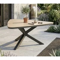 Gardissimo Gartentisch Armati hell Triangel 170 cm dreieckig (Esstisch, 1 Tisch), absolut wetterfest / pflegeleicht / Aluminium / Nonwoodplatte