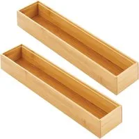 mDesign Aufbewahrungssystem mDesign Schubladeneinsatz Aufbewahrung Organizer schmal 2er-Set Bamb