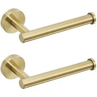 FELIXLEO Toilettenpapierhalter 2 Toilettenpapierhalter Edelstahl 304 Wandmontage Gold gebürstet (1-St)