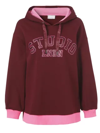 eiszeit - Sweatshirt Kapuze 1/1 Arm red plum multicolor - Gr. - 48