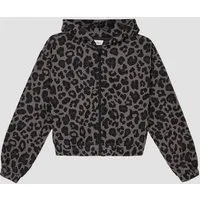 s.Oliver Sweatjacke Sweatshirt Jacke Kurze Sweatjacke in Oversize mit Animal-Muster