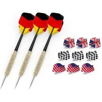 Stagecaptain Dartpfeil Steeldart-Pfeile-Set für Sisal, Papier und Kork Dartscheiben, Geeignet für jedes Steeldartboard