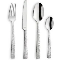 Amefa Besteck-Set FELICITY (24-tlg), 6 Personen, Edelstahl Rostfrei 18/0, spülmaschinenfest, gehämmerte Oberfläche
