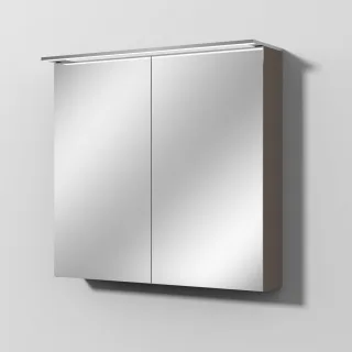 Sanipa Reflection Spiegelschrank MALTE 80 mit LED-Aufsatzleuchte, Taupe-Matt SD1521T