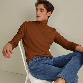 Super-T Rollkragenshirt, Classic Fit, Herren,  Orange, Baumwolle, by Lands' End