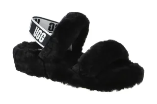 UGG 1107953 BLK Damen Oh Yeah Sandalette Schwarz Lammfell Warmfutter Gummisohle