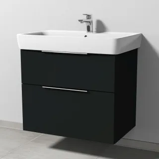 Sanipa 3way Waschtischunterbau zu Geberit Renova Plan Waschtisch mit 2 Auszügen, Vulkan-Matt UP8781V