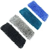Marabellas Shop Ersatzbezüge für Bodenwischer 4er-Set ca. 42 x 13 x 2 cm Chenille Mikrofasertuch (20 % Polyamid, 80 % Polyester, Universalbezug)