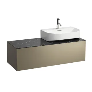LAUFEN Waschtischunterschrank SONAR f.HWB H816341/2 1 Schubl 1175x455 Ausschn re Titan&Nero Marquina H4054530341421