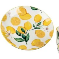 formano Frühstücksteller Fresh Lemon, Spülmaschinengeeignet, Weiß, Zitronen, H: 2cm