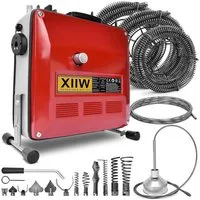 XERSEK Rohrreinigungsspirale Rohrreinigungsgerät 850W mit 28m Ø22mm,14.5m Ø16mm, 5m Ø10mm Spirale, 450U/M Reinigung Rohrreinigungsmaschine Ø20-200mm