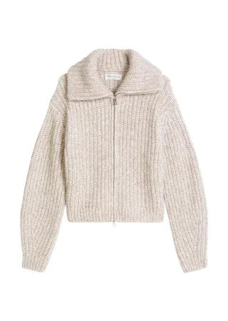 marc opolo cas - Cardigan, LSL, Stand-Up Collar, Zip - 2056/Light B LightBrownMulti01 - Gr. - M