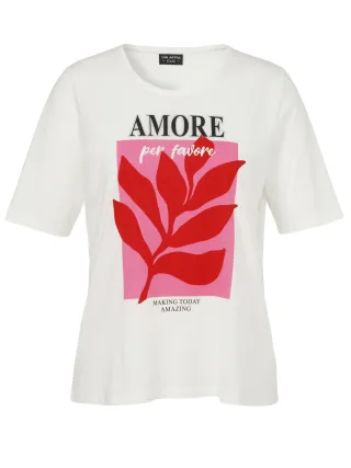 VIA APPIA DUE - T-Shirt mit Frontprint und Rundhalsausschnitt weiß - Gr. - 46
