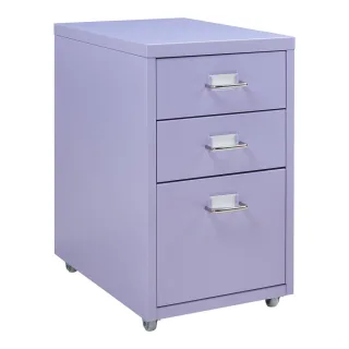 [en.casa] Rollcontainer, Lila, Metall, 3 Schubladen, 28x48x41 cm, Arbeitszimmer, Container