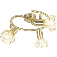 Qazqa LED Aufbaustrahler Mosh, ohne Leuchtmittel, Warmweiß, QAZQA Aufbau­spot, e14, Messing, Stahl, Modern