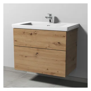 Sanipa 3way Waschtischunterbau zu Villeroy & Boch Subway 3.0 Waschtisch mit 2 Auszügen, Eiche Natura SM84885