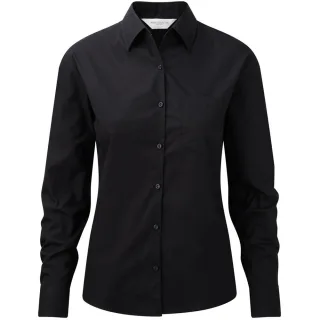 Jerzees Damen/Damen Langarmhemd aus reiner Baumwolle für die Arbeit (Schwarz)