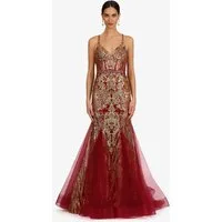 Kraimod Abendkleid mit V-Ausschnitt und Tüllsaum