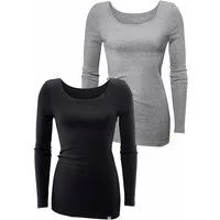 Bench. Langarmshirt aus feiner Rippware (2er-Pack) aus leichter Baumwoll-Qualität
