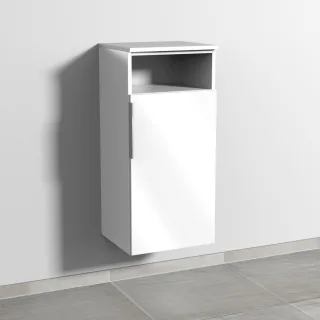 Sanipa 3way Mittelschrank mit 1 Tür und 1 offenem Fach, Weiß-Glanz, UF13578 UF13578