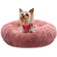 Bluzelle Tierbett Premium Hundebett Hundekissen Donut / Katzenbett Katzenkissen / XXS, Flauschig Kuschelig Weiches Kunstfell, für Kleine Hunde / Hundekorb / Rund Waschbar Plüsch Kissen Tier Bett