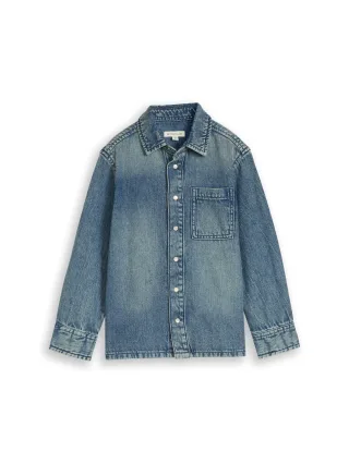 tom tailor kids - Regular Fit Jeanshemd mit Baumwolle tinted blue denim - Gr. - 110