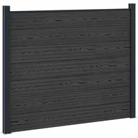 vidaXL Gartenzaun Zaunelement WPC und Aluminium Schwarz, (1-St)