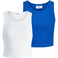 JJXX T-Shirt (Set) Rippstrick, für einen bauchfreien Look im 2er SPARPACK
