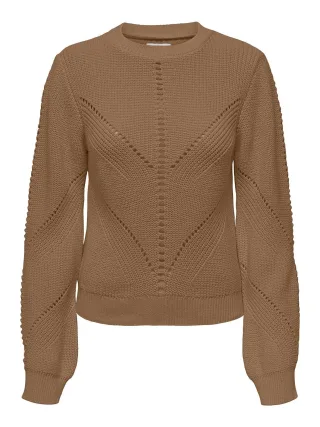ONLY - ONLELLA LIFE LS O-NECK CC KNT toasted coconut - Gr. - M