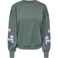 ONLY Sweatshirt ONLBROOKE L/S O-NECK FLOWER SWT Baumwollmischung, regular fit