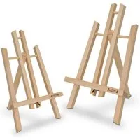 Artina Staffelei Manchester 2er Set Tischstaffelei klein aus Holz 28cm, Mini Präsentationsstaffelei Display – Staffelei für Bilder, Menü Karte