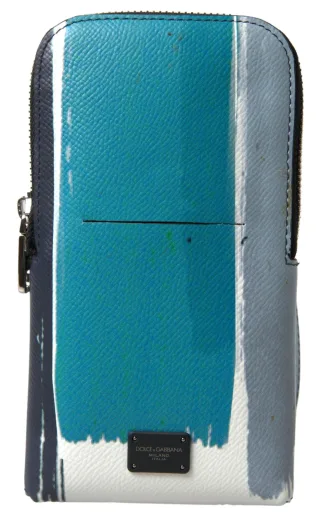 Dolce & Gabbana Blaue Leder-Handtasche Umhängetasche Sling Handy-Tasche Unisex