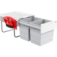 Hailo Einbaumülleimer Hailo Abfallsammler 3641221 TR Swing Raumspar-Tandem-H 2x 20 Liter