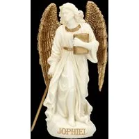 Figuren Shop GmbH Dekofigur Erzengel Jophiel Figur – Miniatur Engel Statue creme-gold 9 cm Deko