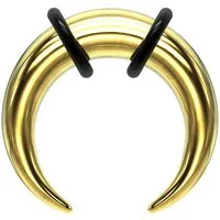Taffstyle Dehnungsstab Dehnungssichel Expander Hufeisen Piercing Dehner Gold 1,6mm (Spirale Dehnungssichel Piercing), Edelstahl Ohrpiercing Expander Ohr Stab