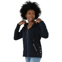 Gio Milano Sweatjacke G30-9101, mit seitlichen Druckknöpfen und Strassbesatz 2 angedeutete Taschen mit Strassbesatz, Druckknöpfe an den Seiten